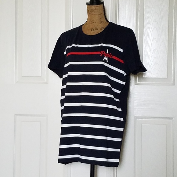 Paris Tops - From CDG airport! PARIS striped s/s top